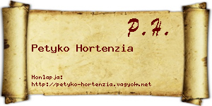 Petyko Hortenzia névjegykártya