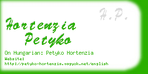 hortenzia petyko business card